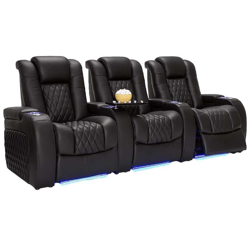 Home Cinema Recliner Chairs - Genuine Leather Modern Home Theater Sofa