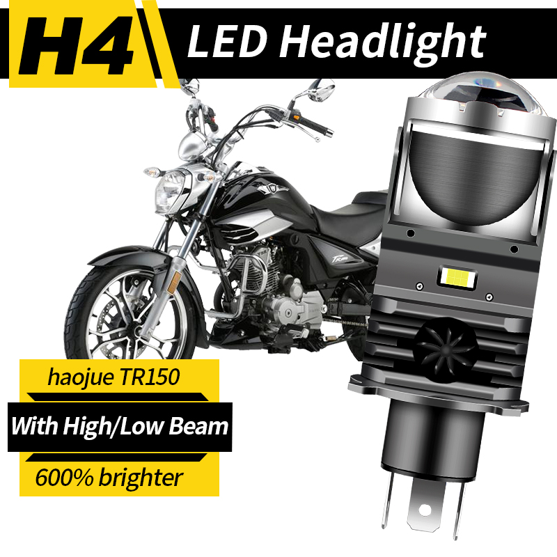 Projector Lamp Replacement - 1pc H4 LED Projector Headlight Motorcycle
