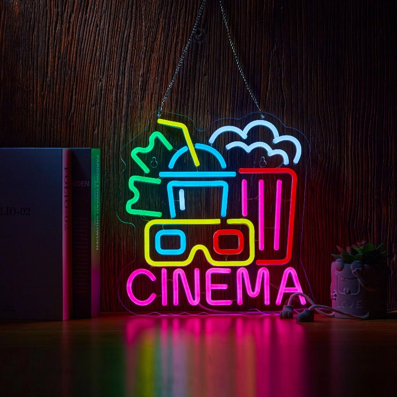 Home Cinema Wall Lights - Cinema Neon Sign,Movie Time Night LED