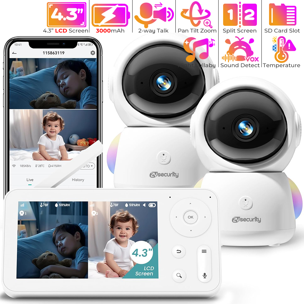 Home Cinema Wireless - 2K Baby Monitor with 2 Cameras