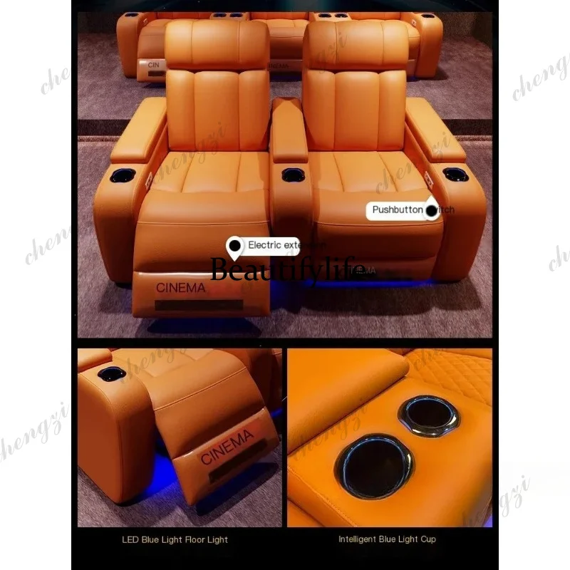 01A Luxury Genuine Leather Ele - Home Cinema Recliner Chairs review and price
