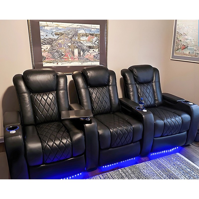 Genuine Leather Modern Home Th - Home Cinema Recliner Chairs review and price