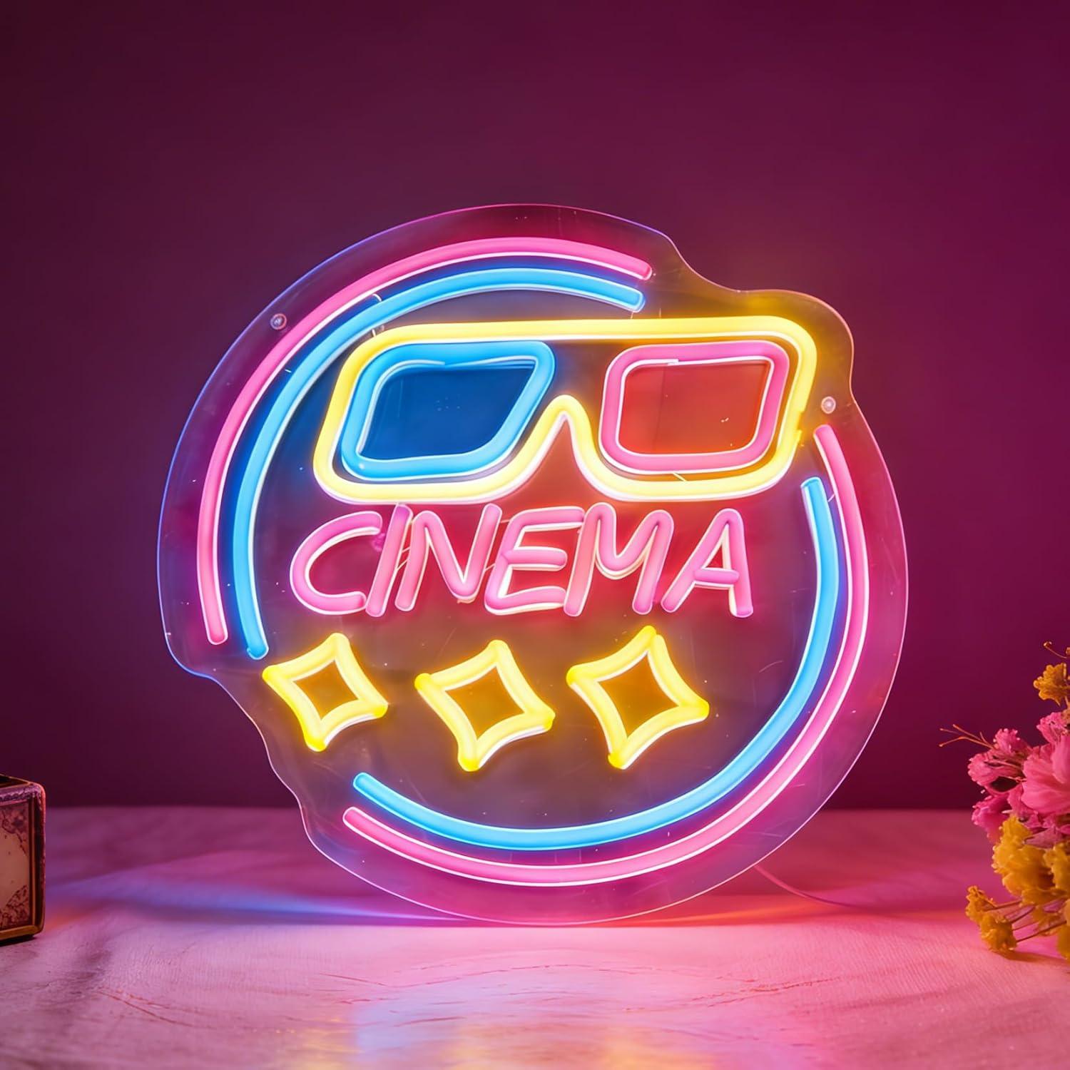 Cinema Neon Sign USB Dimmable  - Home Cinema Wall Lights review and price