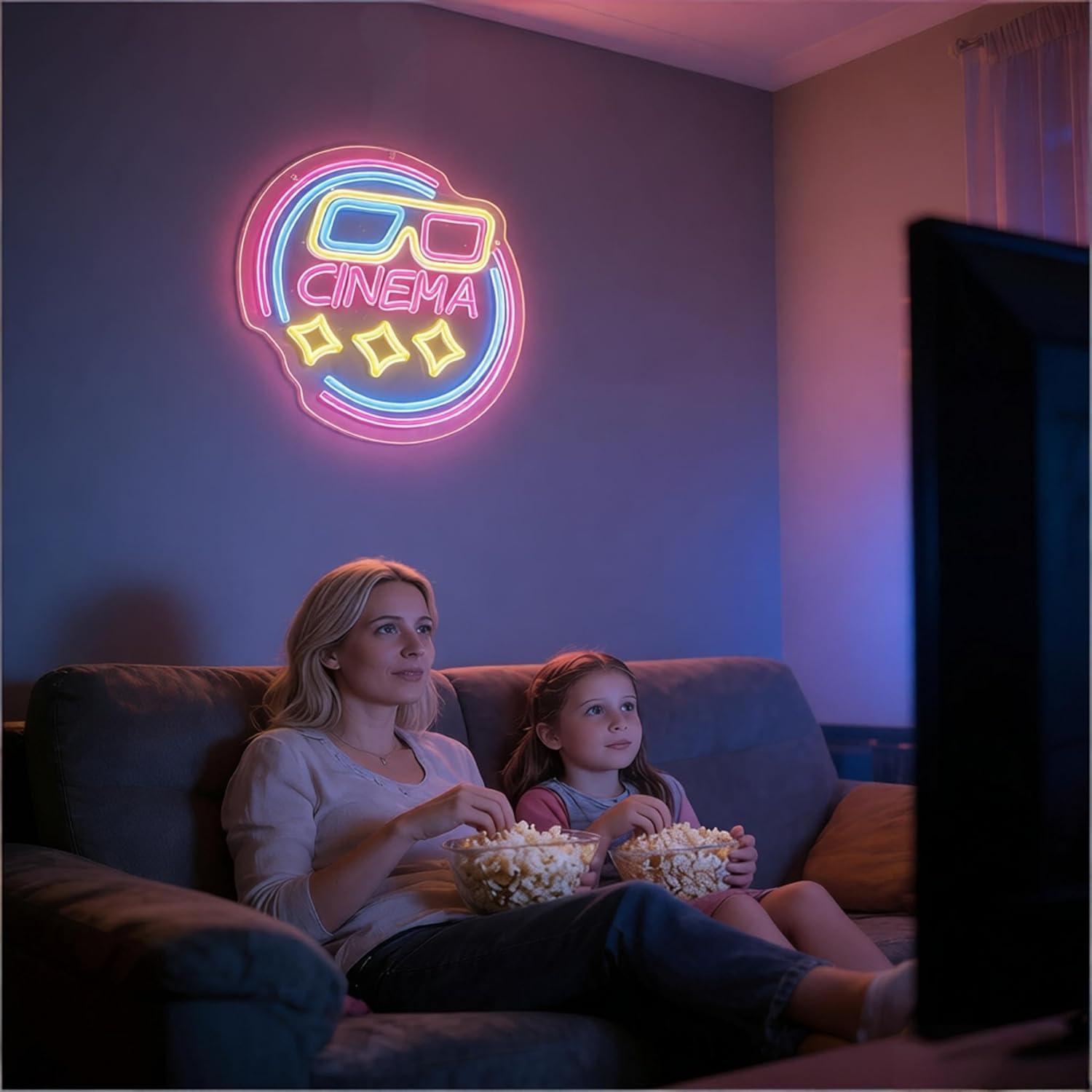 Cinema Neon Sign USB Dimmable  - Home Cinema Wall Lights review and price