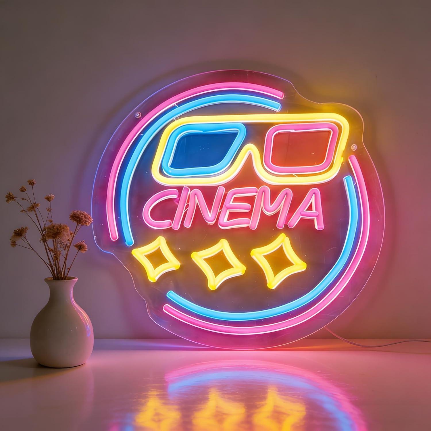 Cinema Neon Sign USB Dimmable  - Home Cinema Wall Lights review and price