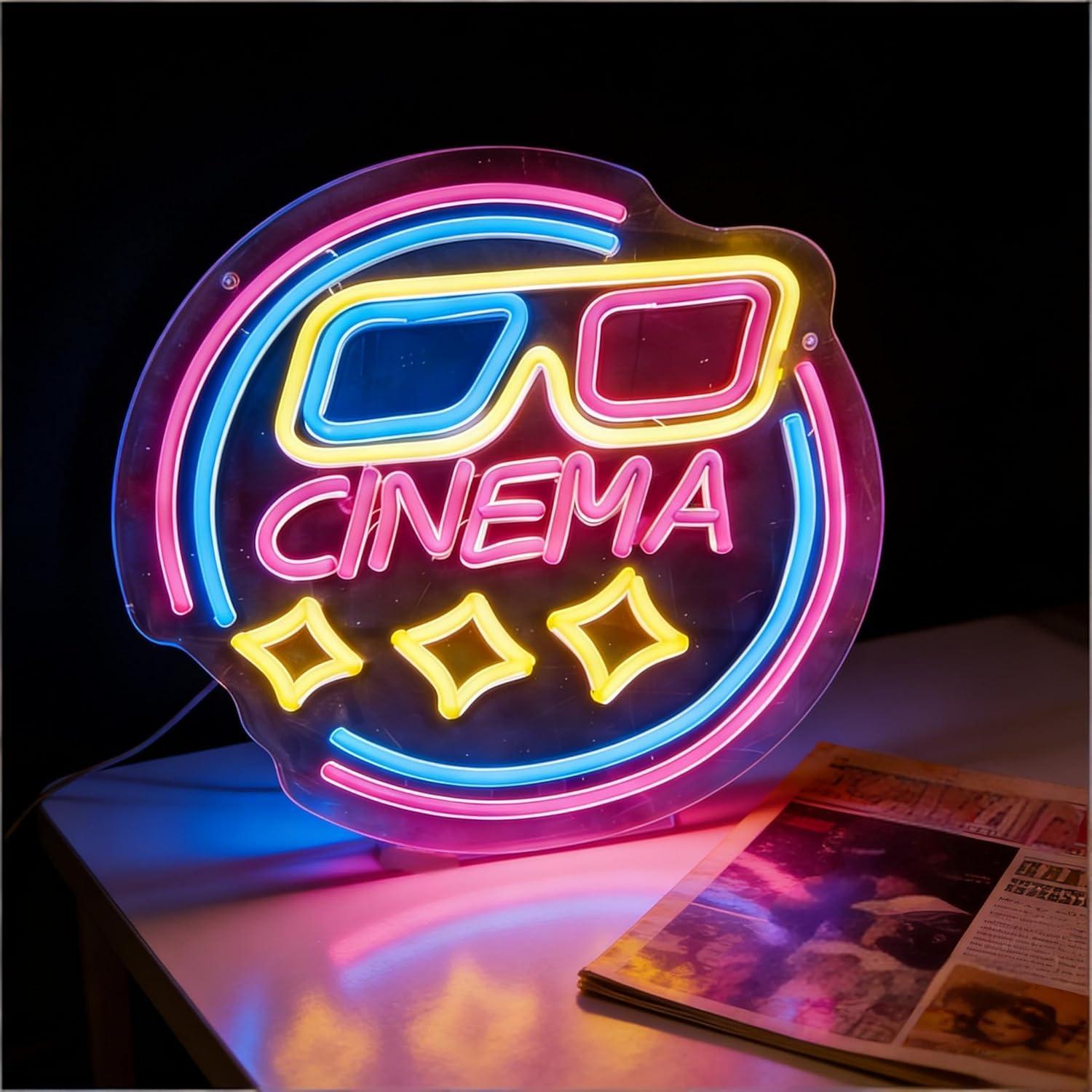 Cinema Neon Sign USB Dimmable  - Home Cinema Wall Lights review and price