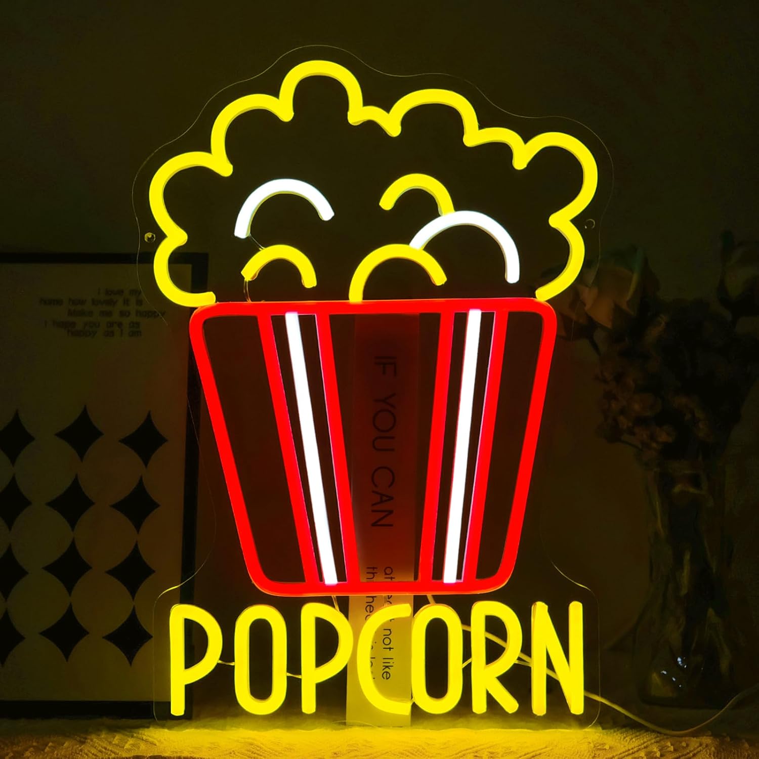 Bright Popcorn Bucket LED Neon - Home Cinema Wall Lights review and price