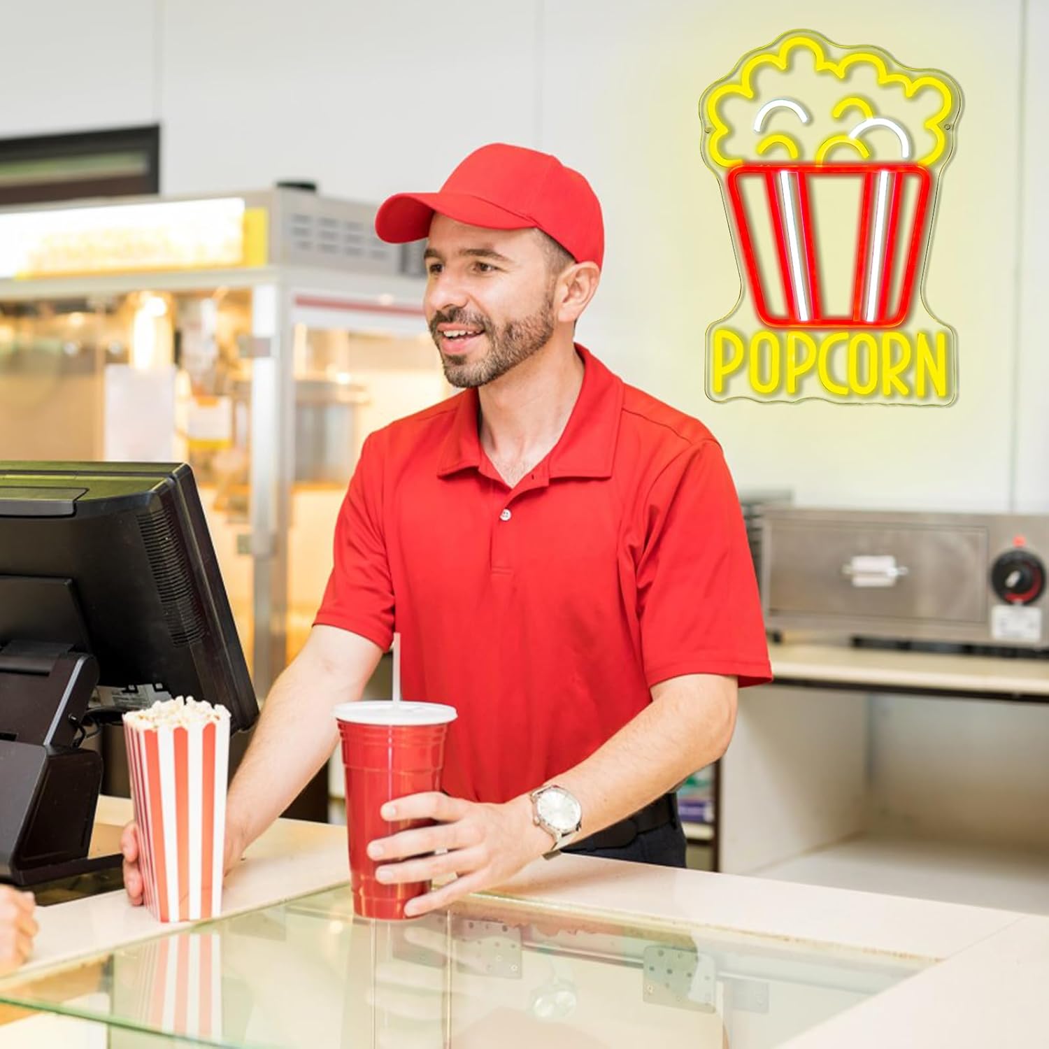 Bright Popcorn Bucket LED Neon - Home Cinema Wall Lights review and price