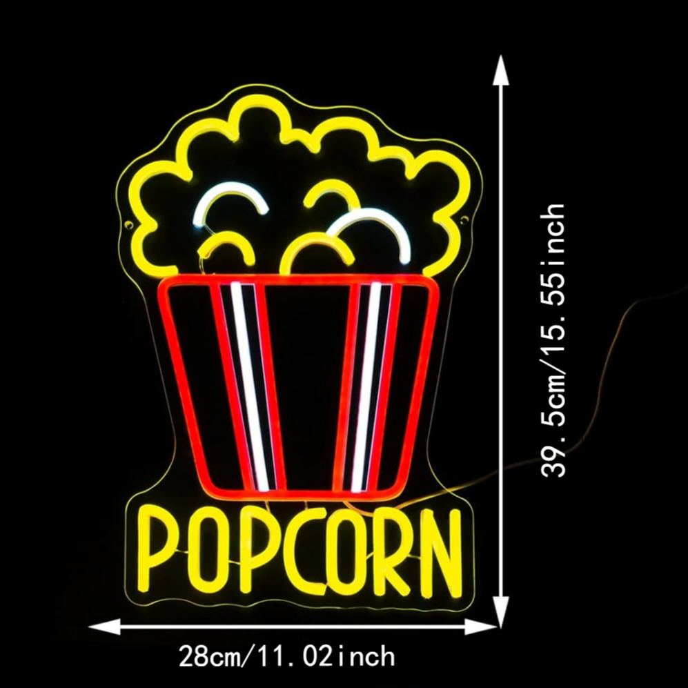 Bright Popcorn Bucket LED Neon - Home Cinema Wall Lights review and price