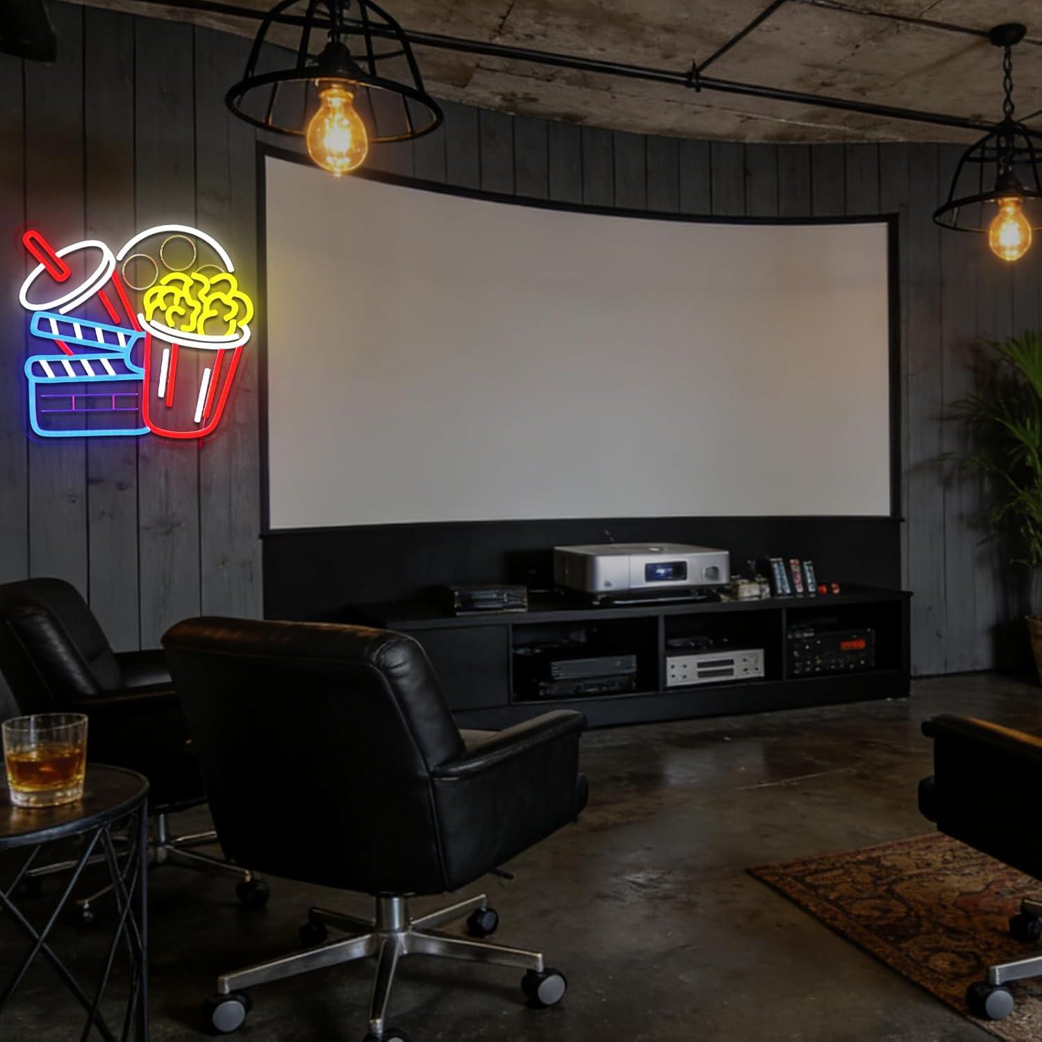Cinema Snacks Neon Sign Dimmab - Home Cinema Wall Lights review and price