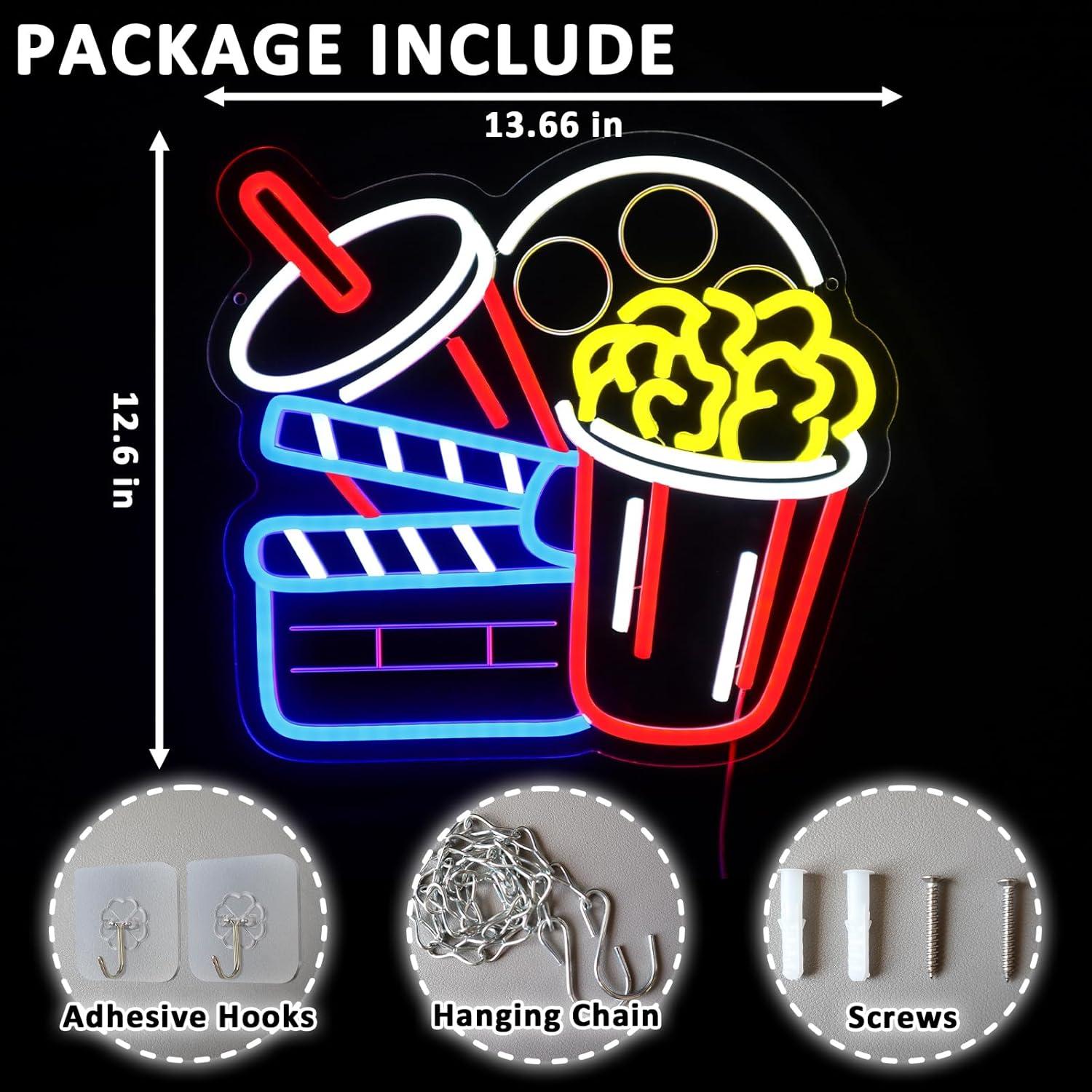 Cinema Snacks Neon Sign Dimmab - Home Cinema Wall Lights review and price
