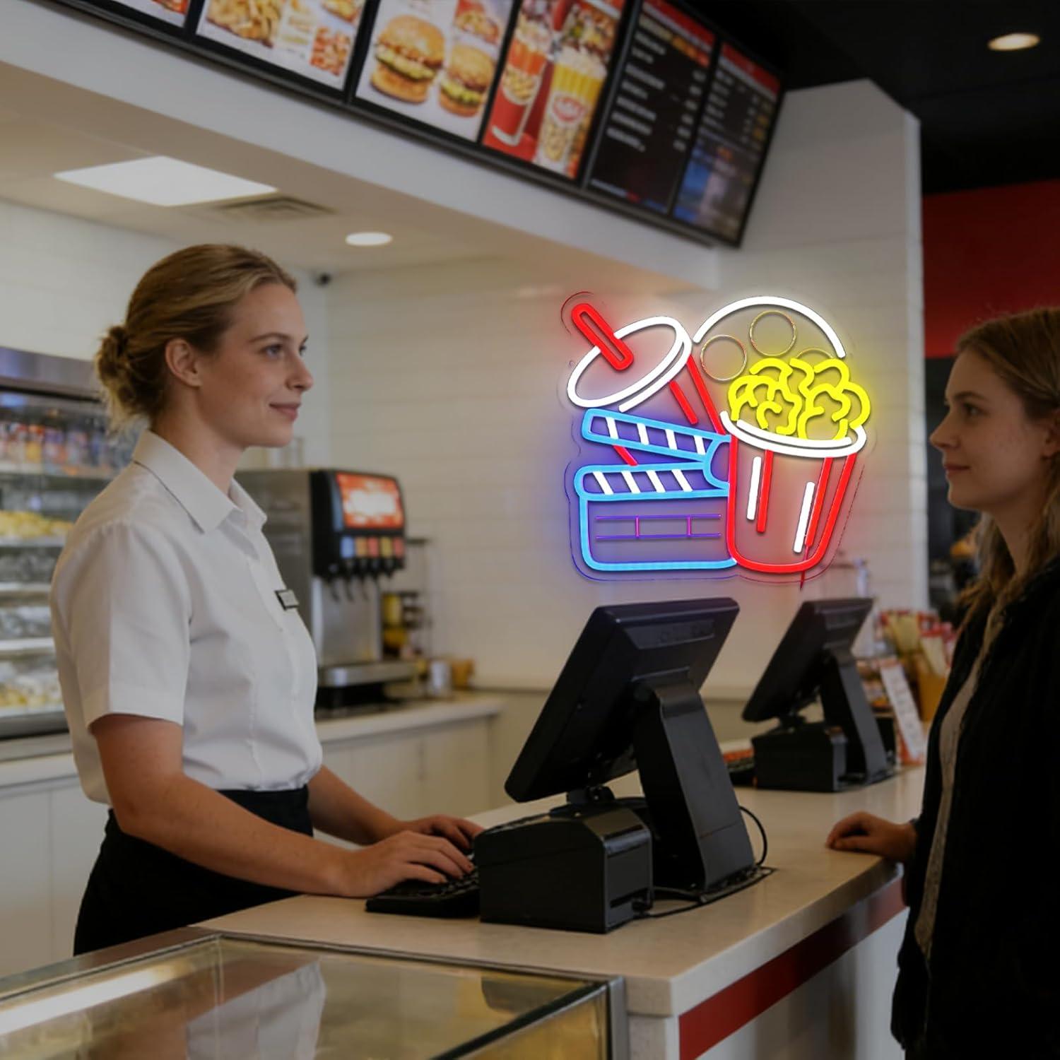 Cinema Snacks Neon Sign Dimmab - Home Cinema Wall Lights review and price