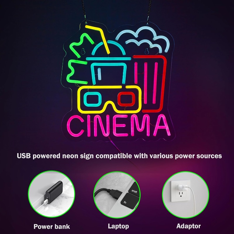 Cinema Neon Sign,Movie Time Ni - Home Cinema Wall Lights review and price