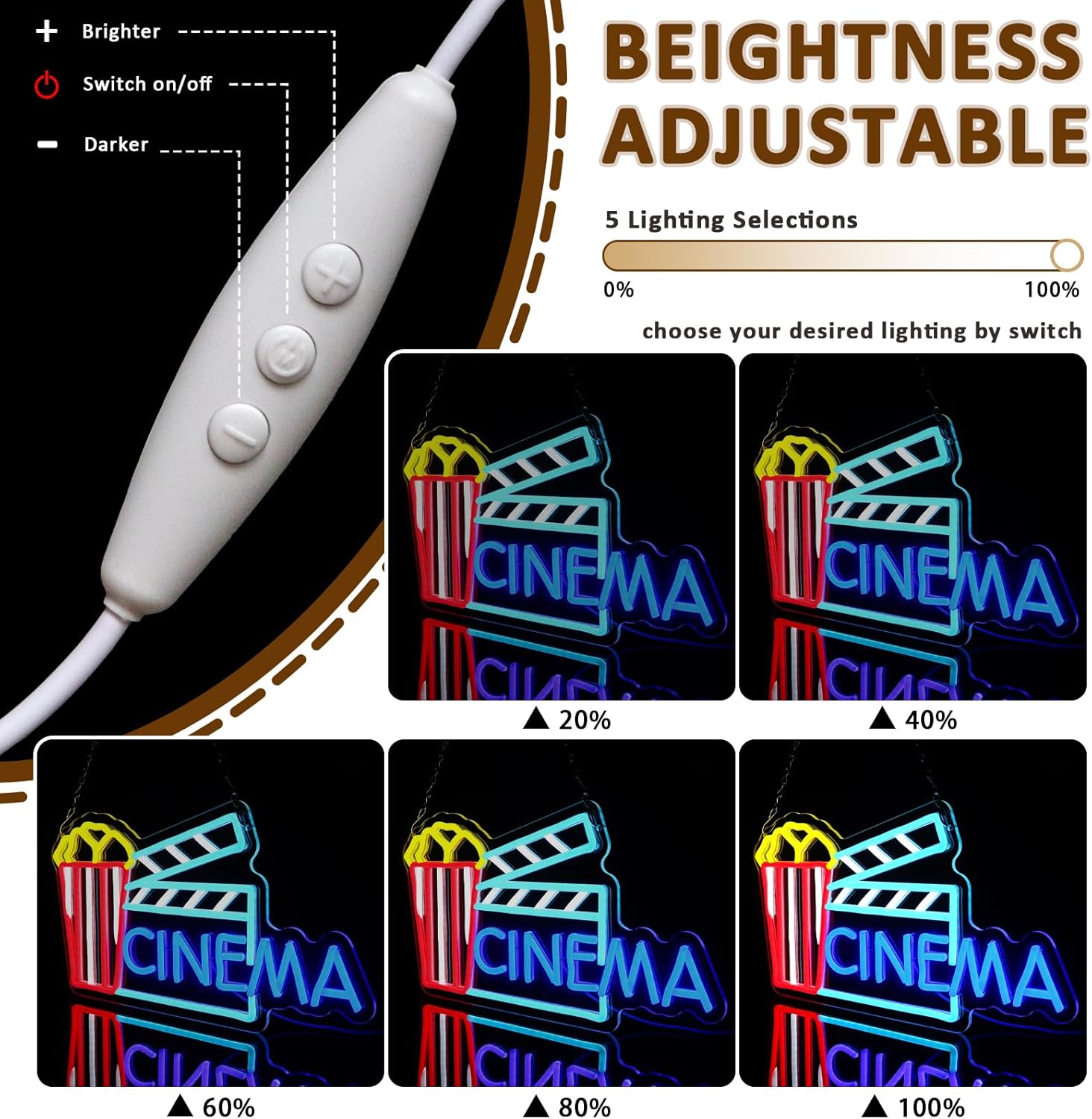Cinema Neon Sign Art Wall Ligh - Home Cinema Wall Lights review and price
