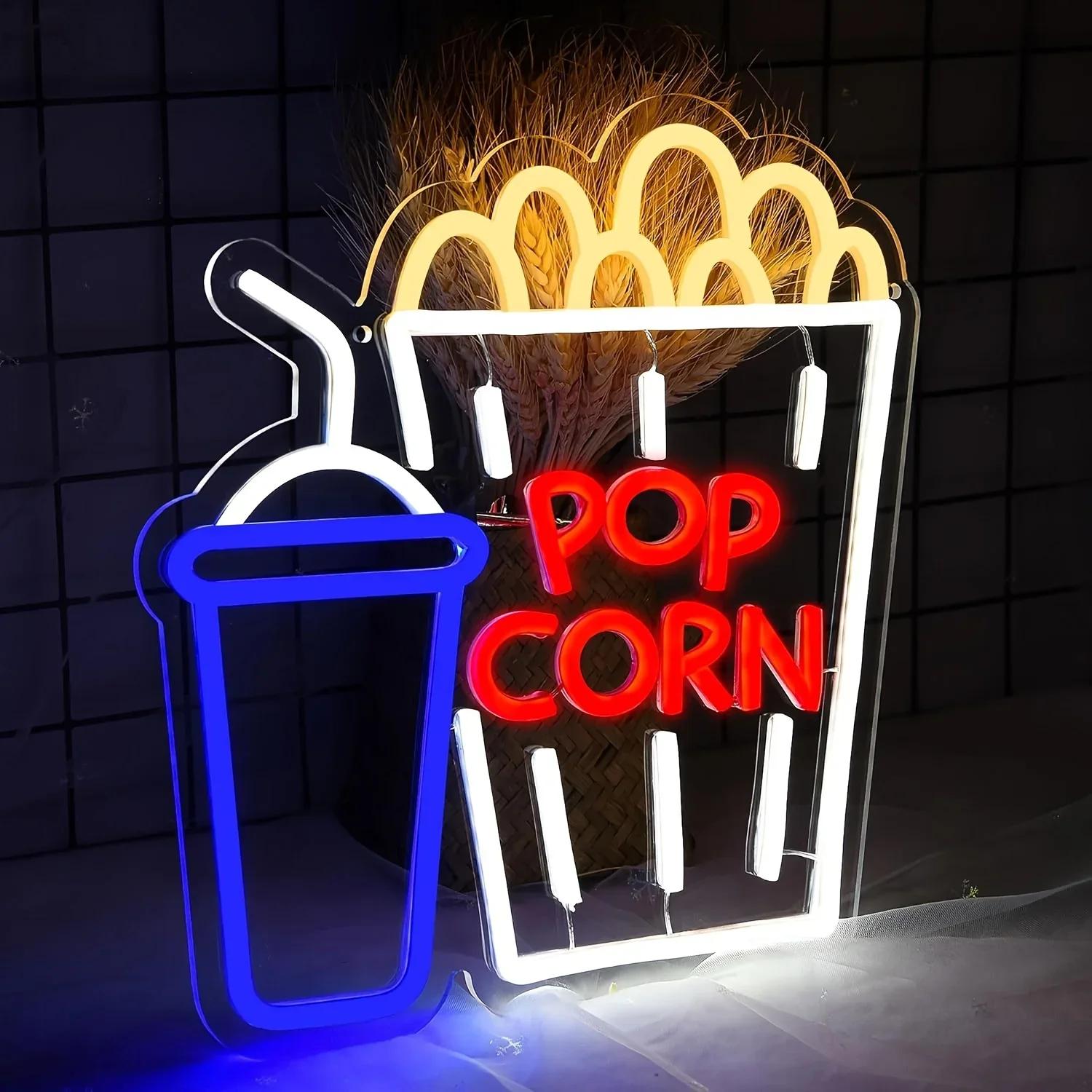 Popcorn Soda Drink Neon Sign D - Home Cinema Wall Lights review and price