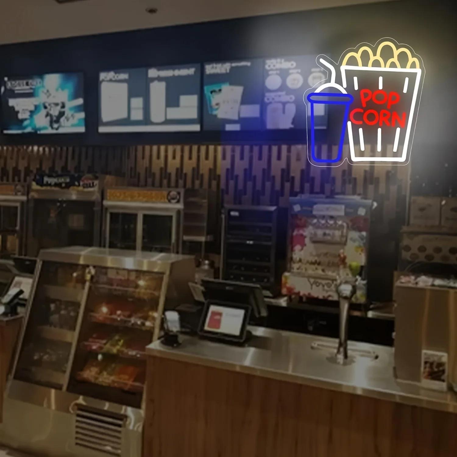 Popcorn Soda Drink Neon Sign D - Home Cinema Wall Lights review and price