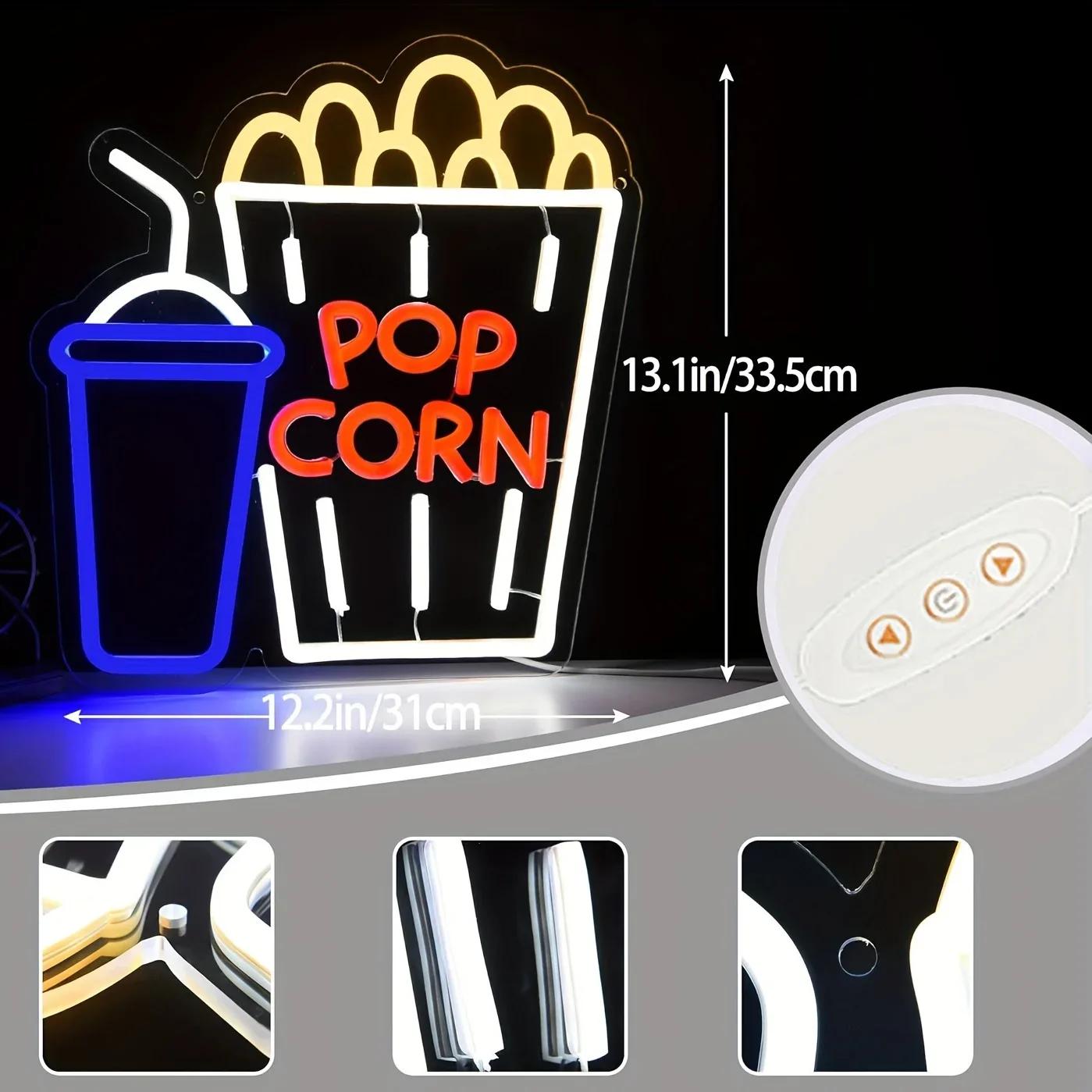 Popcorn Soda Drink Neon Sign D - Home Cinema Wall Lights review and price