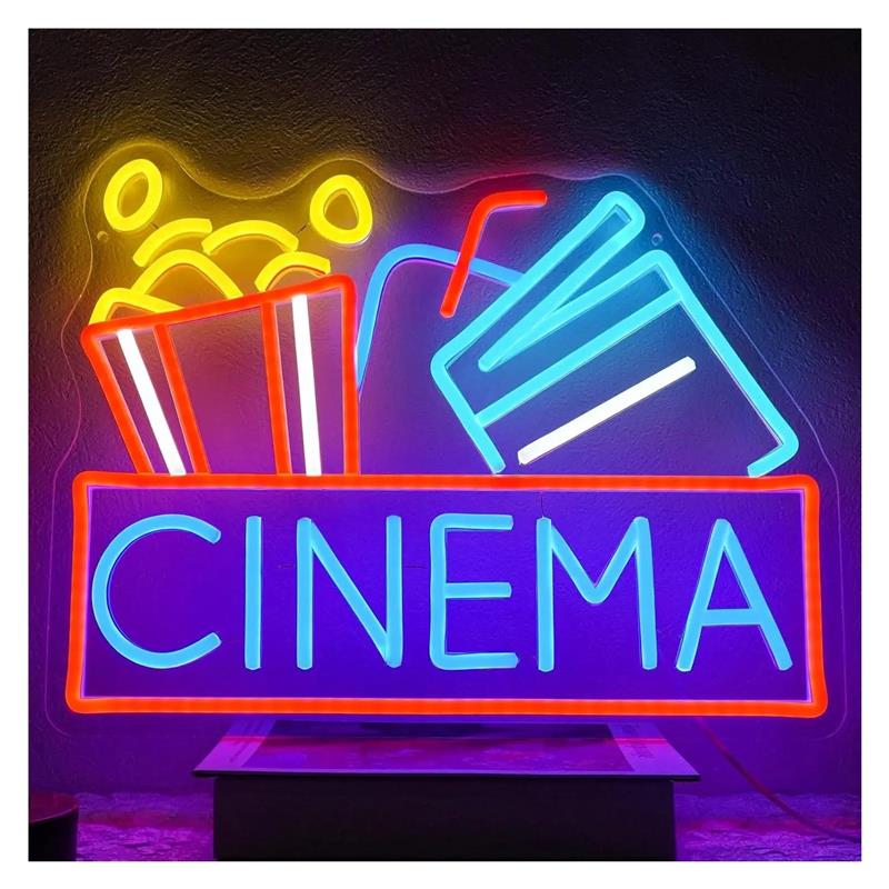 Cinema Neon Sign USB Powered D - Home Cinema Wall Lights review and price
