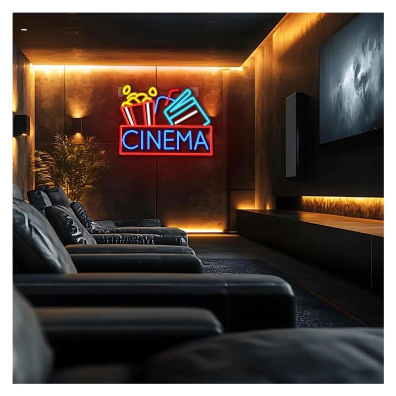 Cinema Neon Sign USB Powered D - Home Cinema Wall Lights review and price