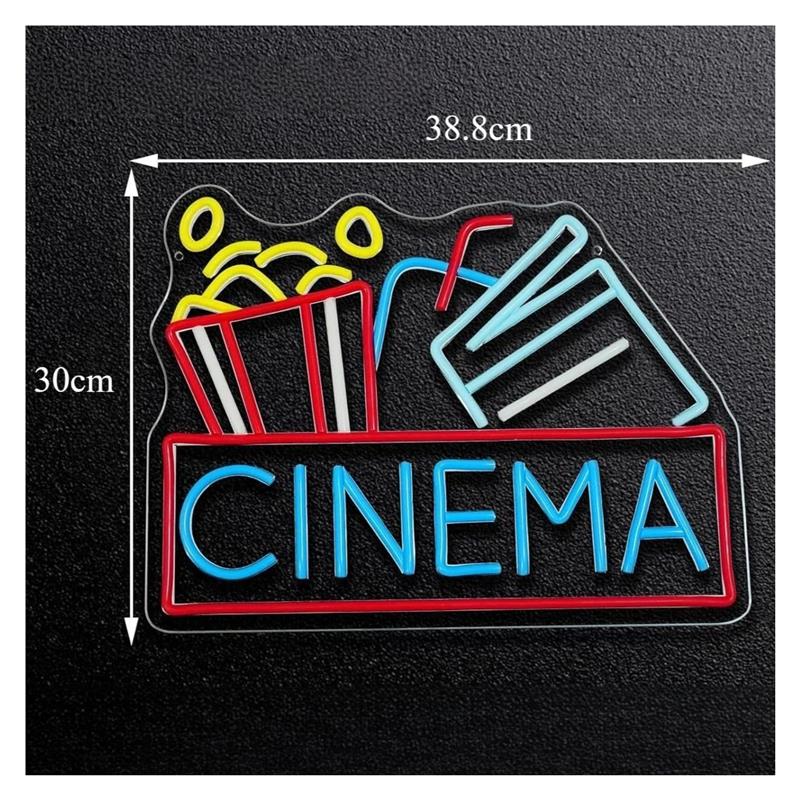 Cinema Neon Sign USB Powered D - Home Cinema Wall Lights review and price