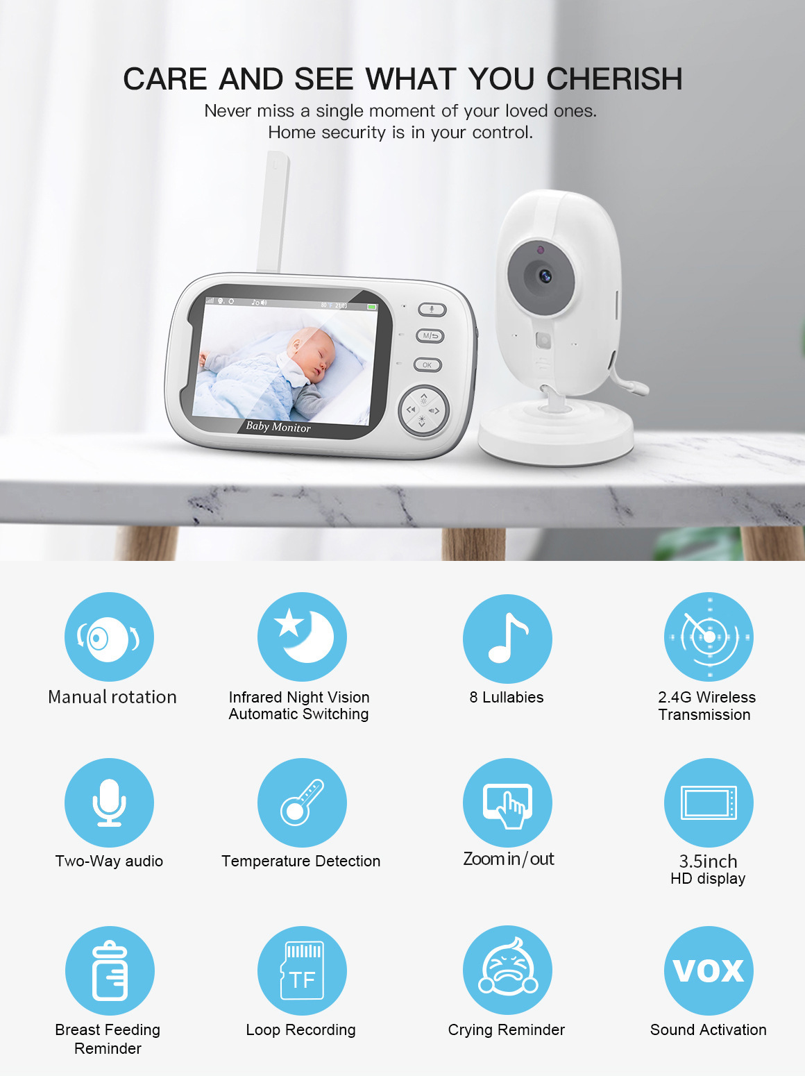 HTMCK 3.5 Inch Baby Monitor wi - Home Cinema Wireless review and price