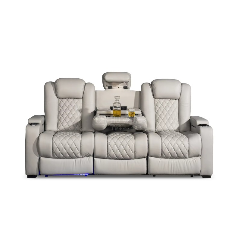 White Color 3seater Electric C - Home Cinema Recliner Chairs review and price