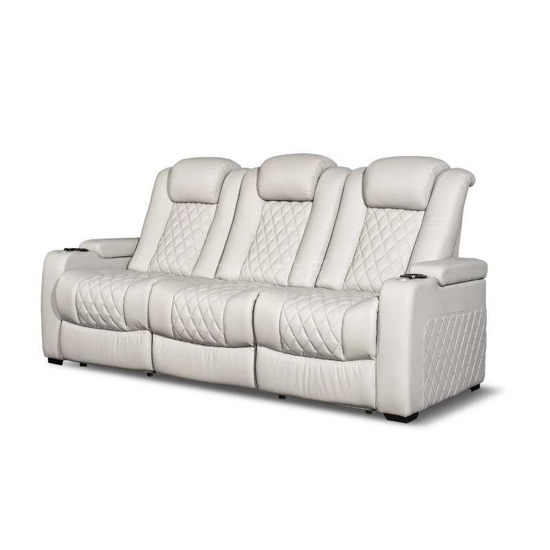 White Color 3seater Electric C - Home Cinema Recliner Chairs review and price