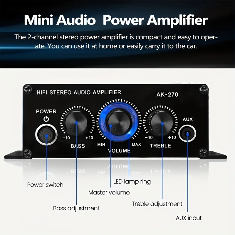 AK-270 400W Mini Power Amplifi - Home Cinema Compact review and price