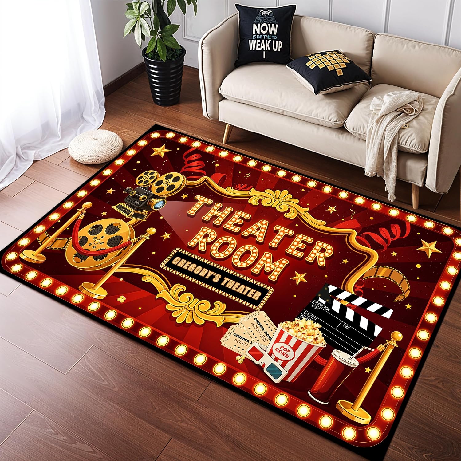 Custom Lettering Cinema Rug, S - Home Cinema Experience review and price