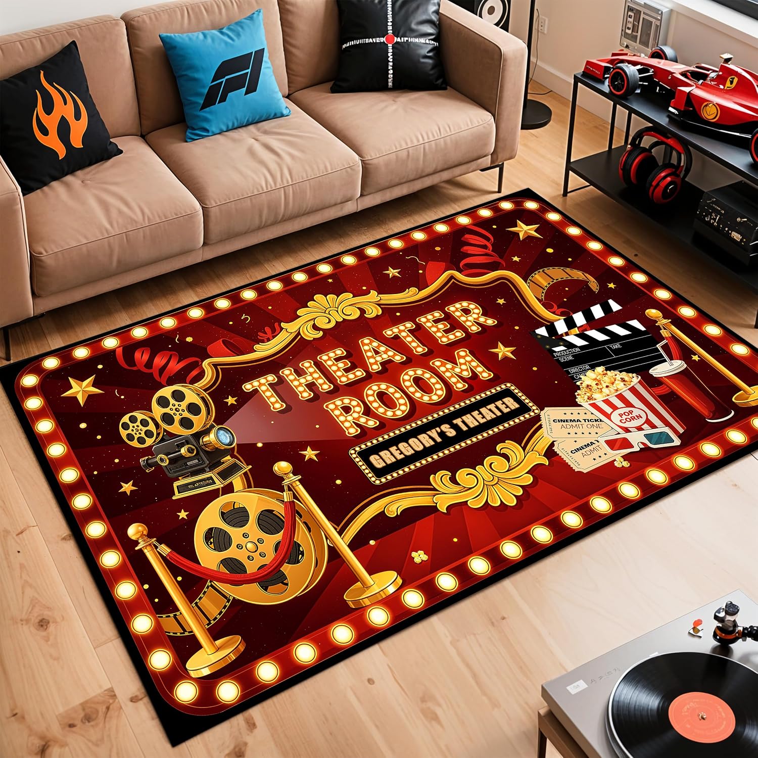 Custom Lettering Cinema Rug, S - Home Cinema Experience review and price
