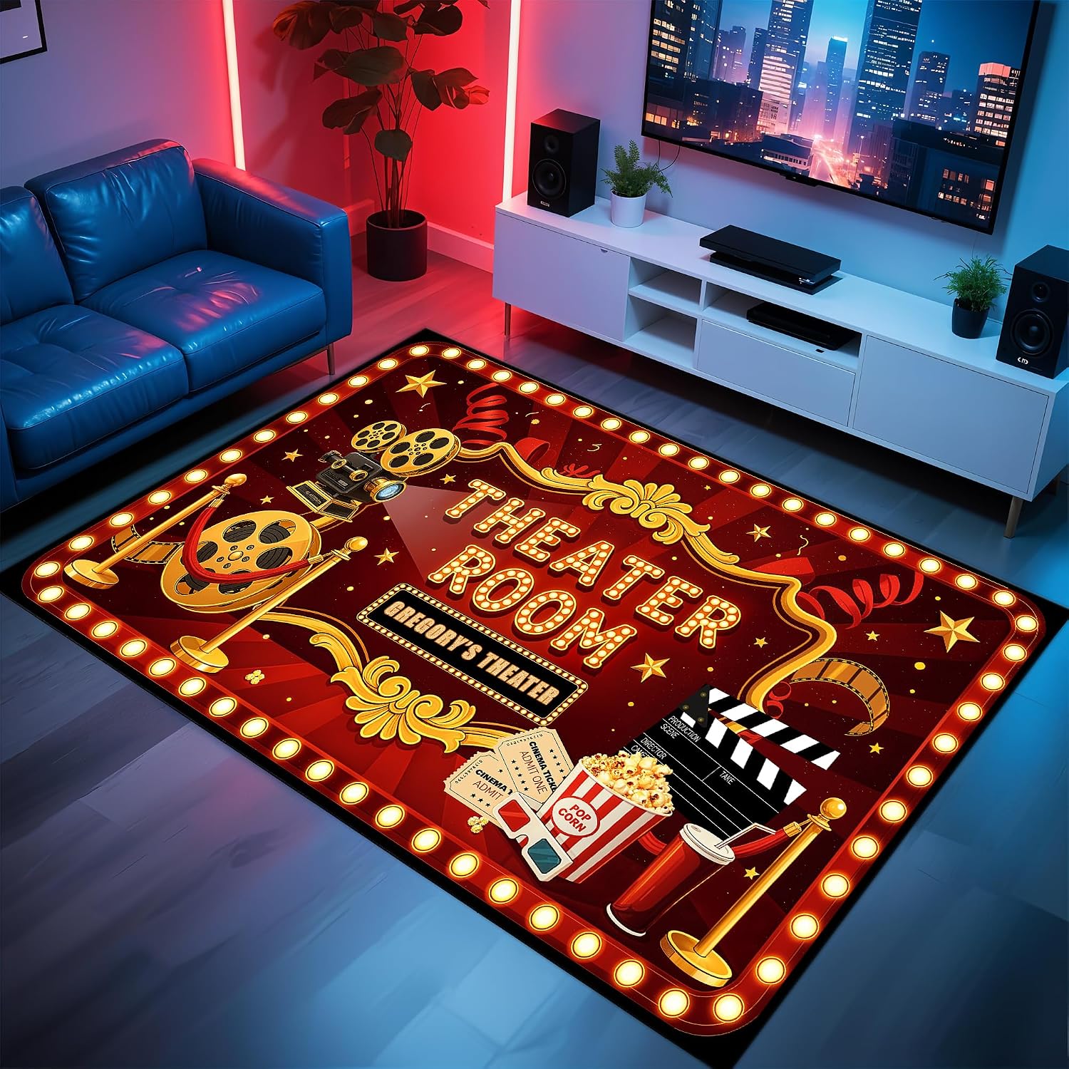 Custom Lettering Cinema Rug, S - Home Cinema Experience review and price
