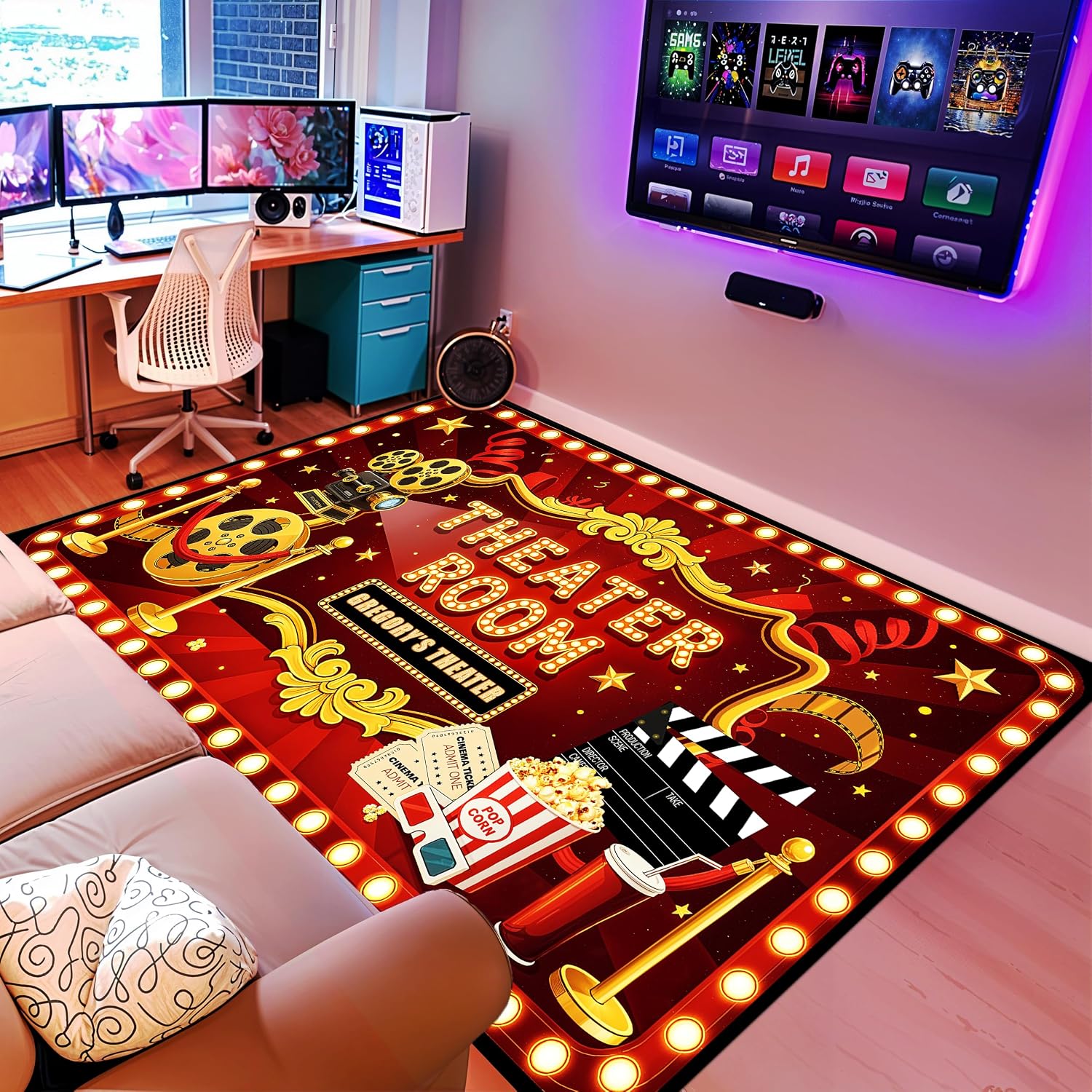 Custom Lettering Cinema Rug, S - Home Cinema Experience review and price